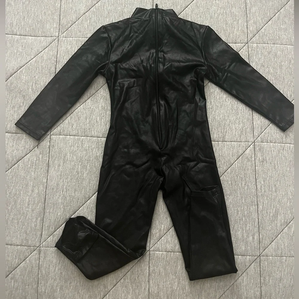 Amazon Kids Full-Body faux leather black Jumpsuit Costume